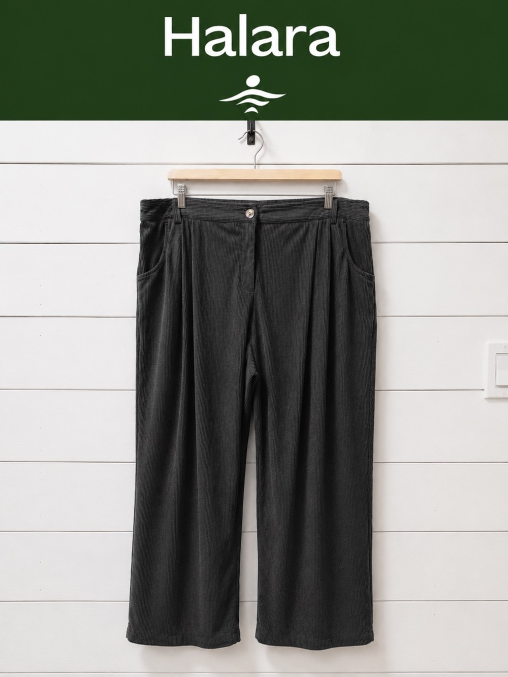Halara Ultra Soft Corduroy straights legs Pants Charcoal Size 2X Estimated